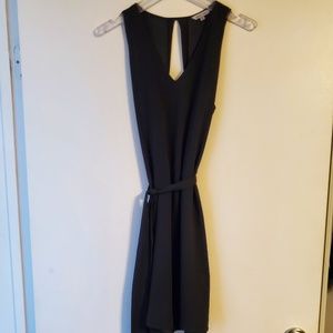 Naked Zebra Black Dress w/ Waist Tie